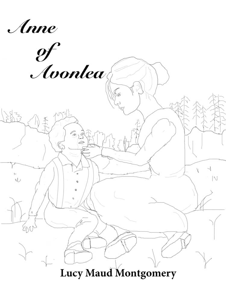 Anne of Avonlea Book Cover Illustration Outline