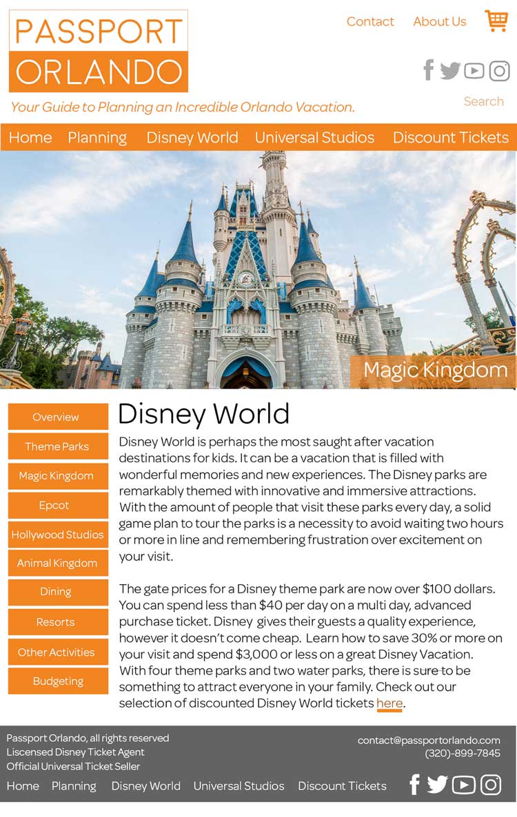 Disney World Planning Page